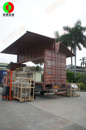 湖南經(jīng)銷定制的多套渦流洗菜機(jī)等設(shè)備專車發(fā)貨交付！